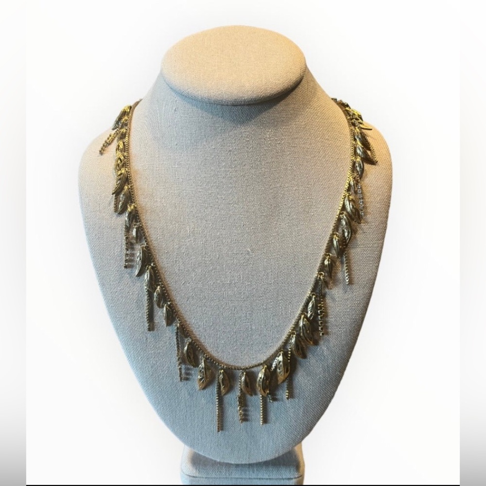 Ann Taylor Gold and Rhinestone Necklace